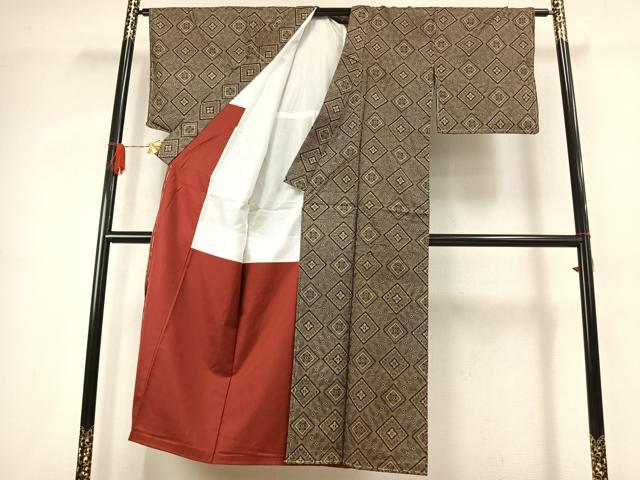 平和屋着物●本場大島紬　龍郷絣　正絹　逸品　AABJ4752fy
