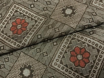 平和屋着物●本場大島紬　龍郷絣　正絹　逸品　AABJ4753fy