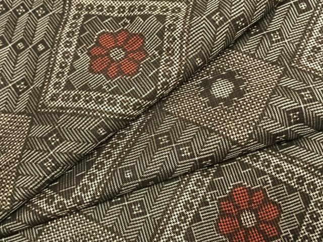 平和屋着物●本場大島紬　龍郷絣　正絹　逸品　AABJ4753fy