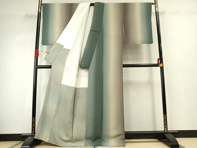 平和屋着物●上質な小紋　霞文　暈し染め　正絹　逸品　AABJ4754fy