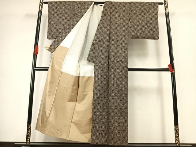 平和屋着物●本場大島紬　龍郷絣　正絹　逸品　AABJ4761fy