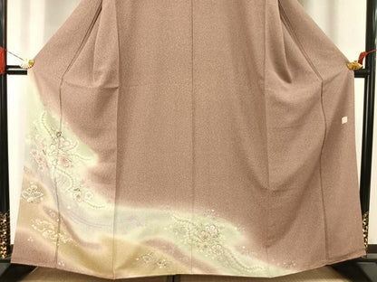 平和屋着物●訪問着　作家物　辻が花　草花文　暈し染め　正絹　逸品　AABJ4766fy