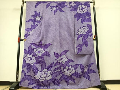 平和屋着物●豪華振袖　総絞り　草花文　正絹　逸品　AABJ4767fy