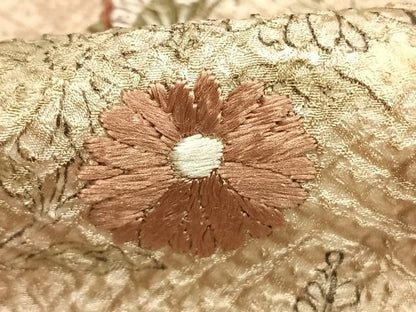 平和屋着物●訪問着　手描き　総刺繍　絞り　花蝶文　金糸　正絹　逸品　AABJ4768fy