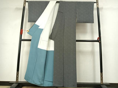 平和屋着物●上質な小紋　幾何学文様　正絹　逸品　未使用　AABJ4769fy