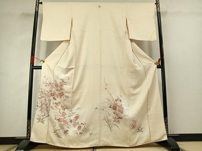 平和屋着物●訪問着　中国三大刺繍　汕頭刺繍　スワトウ刺繍　総刺繍　花鳥文　正絹　逸品　AABJ4773fy