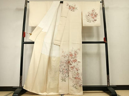 平和屋着物●訪問着　中国三大刺繍　汕頭刺繍　スワトウ刺繍　総刺繍　花鳥文　正絹　逸品　AABJ4773fy