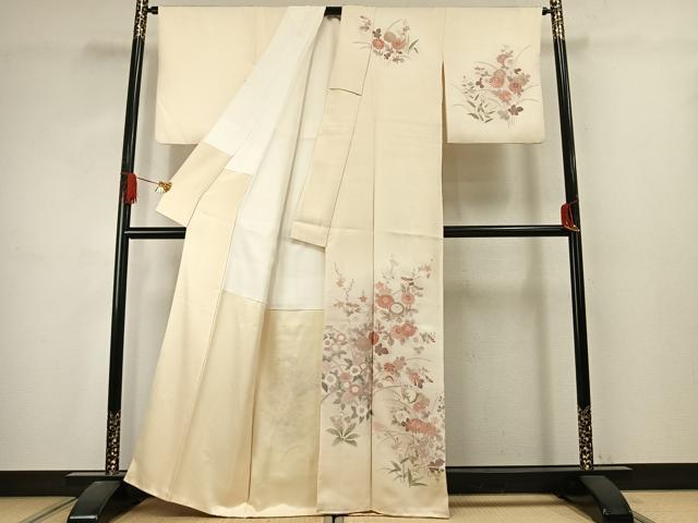 平和屋着物●訪問着　中国三大刺繍　汕頭刺繍　スワトウ刺繍　総刺繍　花鳥文　正絹　逸品　AABJ4773fy