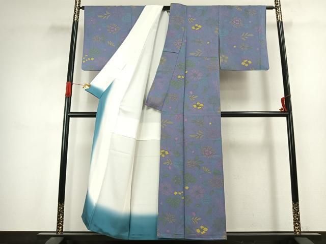 平和屋着物●上質な小紋　草花文　正絹　逸品　AABJ4782fy