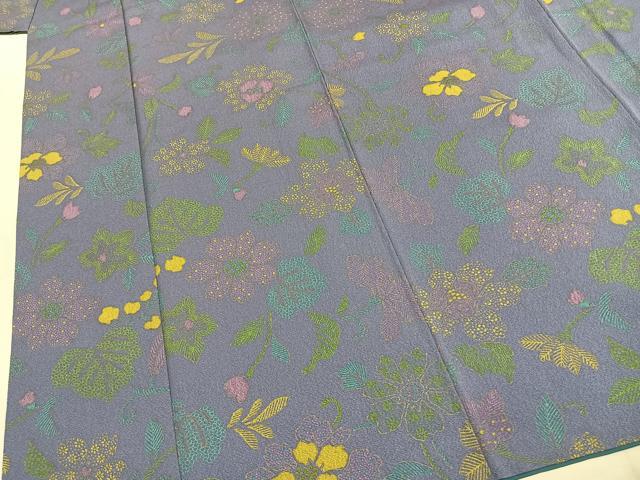 平和屋着物●上質な小紋　草花文　正絹　逸品　AABJ4782fy
