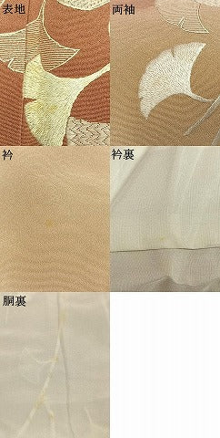 平和屋着物●訪問着　中国三大刺繍　汕頭刺繍　スワトウ刺繍　蘇州刺繍　総刺繍　銀杏　暈し染め　正絹　逸品　AABJ4783fy