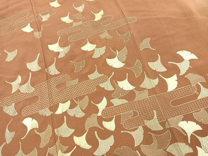 平和屋着物●訪問着　中国三大刺繍　汕頭刺繍　スワトウ刺繍　蘇州刺繍　総刺繍　銀杏　暈し染め　正絹　逸品　AABJ4783fy