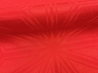 平和屋着物●豪華振袖　色無地　麻の葉地紋　紅緋色　正絹　逸品　AABJ4784fy