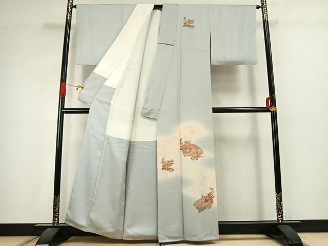 平和屋着物●訪問着　中国三大刺繍　汕頭刺繍　スワトウ刺繍　総刺繍　地紙花文　暈し染め　正絹　逸品　AABJ4785fy
