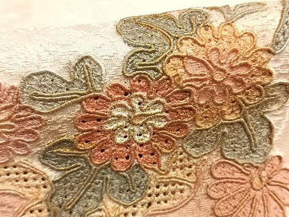 平和屋着物●訪問着　中国三大刺繍　汕頭刺繍　スワトウ刺繍　総刺繍　地紙花文　暈し染め　正絹　逸品　AABJ4785fy
