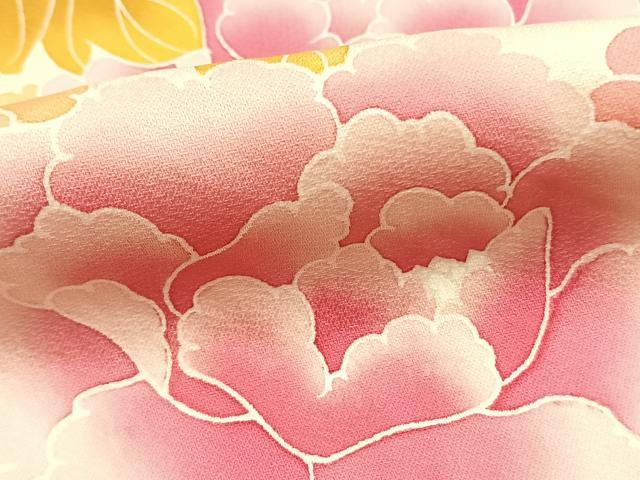 平和屋着物●豪華振袖　草花文　正絹　逸品　AABJ4792fy