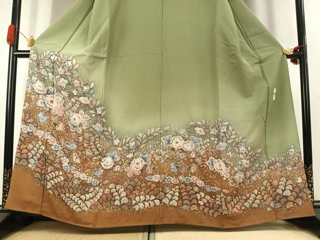 平和屋着物●越後十日町の一流染匠　桐屋・翠山工房　訪問着　絞り　辻が花　暈し染め　正絹　逸品　未使用　AABJ4794fy