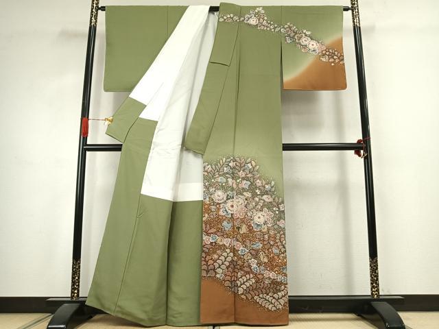 平和屋着物●越後十日町の一流染匠　桐屋・翠山工房　訪問着　絞り　辻が花　暈し染め　正絹　逸品　未使用　AABJ4794fy