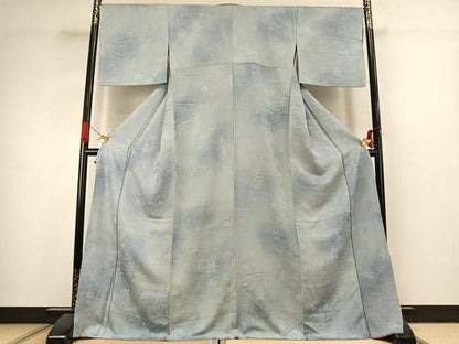 平和屋着物●上質な小紋　地紋起こし　枝花文　暈し染め　正絹　逸品　AABJ4797fy
