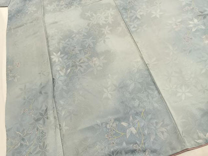 平和屋着物●上質な小紋　地紋起こし　枝花文　暈し染め　正絹　逸品　AABJ4797fy