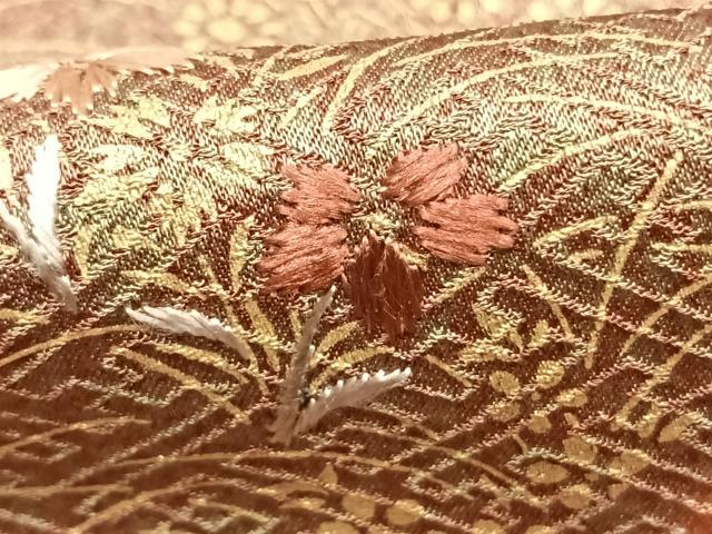 平和屋着物●訪問着　絞り　刺繍　草花文　金彩　正絹　逸品　未使用　AABJ4798fy