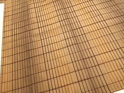 平和屋着物●上質な紬　吉野間道　鈴乃屋扱い　反端付き　正絹　逸品　未使用　AABJ4803fy