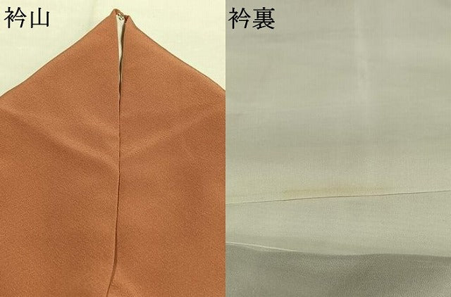 平和屋着物●人間国宝 芹沢圭介一番弟子　下平清人監修　色無地　江戸茶色　浜ちりめん　伊と幸　反端付き　正絹　逸品　AABJ4805fy