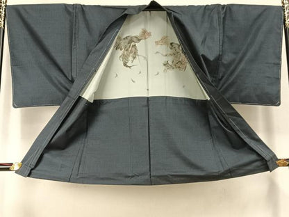 平和屋着物●男性　本場大島紬　アンサンブル　手織　亀甲柄　新納光夫作　証紙付き　正絹　逸品　未使用　AABJ4812fy