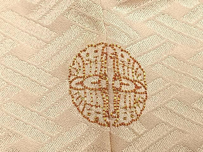 平和屋着物●訪問着　絞り　刺繍　草花文　金糸　金彩　正絹　逸品　AABJ4819fy