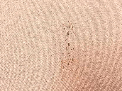 平和屋着物●浅井忠治　訪問着　手描き　草花文　暈し染め　正絹　逸品　AABJ4820fy