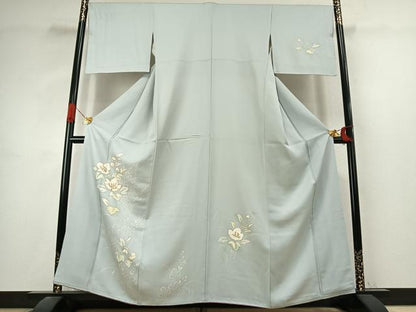 平和屋着物●訪問着　草花文　金銀彩　正絹　逸品　AABJ4821fy