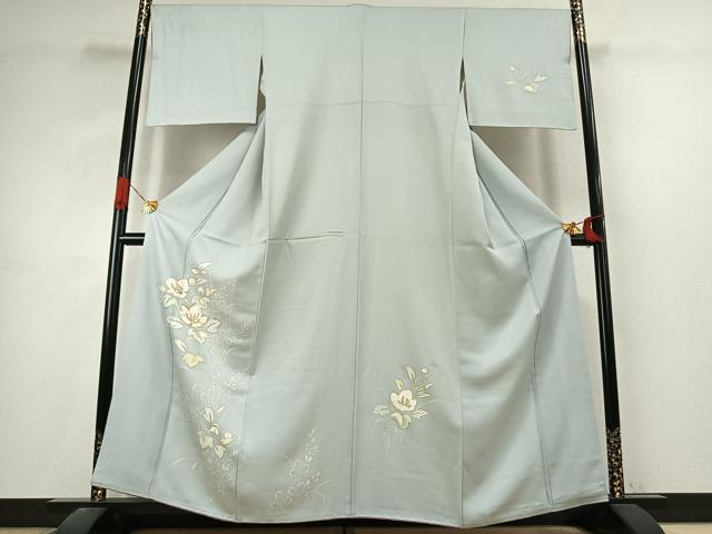 平和屋着物●訪問着　草花文　金銀彩　正絹　逸品　AABJ4821fy
