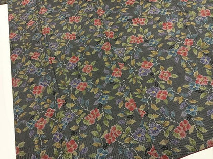 平和屋着物●本場大島紬　7マルキ　草花文　正絹　逸品　AABJ4825fy