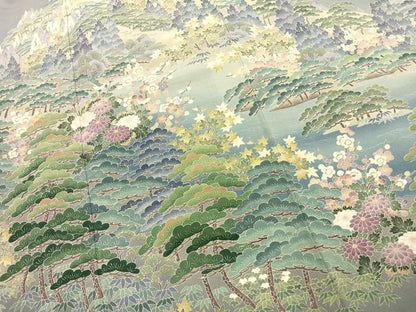 平和屋着物●豪華色留袖　友禅　作家物　松竹梅　暈し染め　正絹　逸品　AABJ4826fy