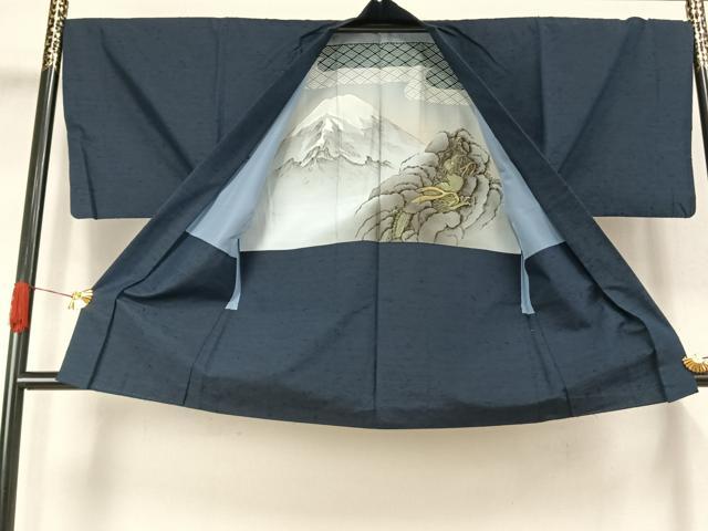 平和屋着物●男性　紬　アンサンブル　色無地　褐返色　正絹　逸品　AABJ4827fy