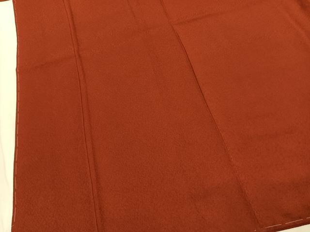 平和屋着物●上質な色無地　紋意匠　紅海老茶色　正絹　逸品　未使用　AABJ4829fy