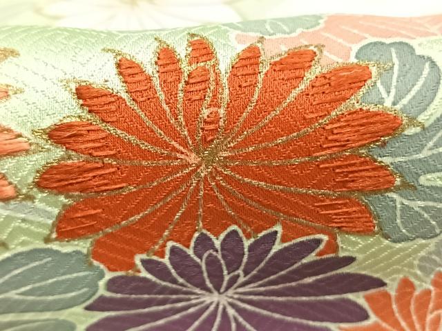 平和屋着物●訪問着　刺繍　雲取り花文　暈し染め　金彩　正絹　逸品　AABJ4833fy