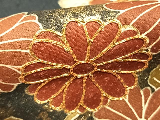 平和屋着物●訪問着　駒刺繍　草花文　暈し染め　金彩　正絹　逸品　AABJ4835fy