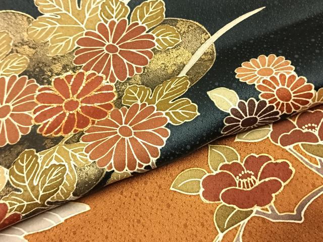 平和屋着物●訪問着　駒刺繍　草花文　暈し染め　金彩　正絹　逸品　AABJ4835fy