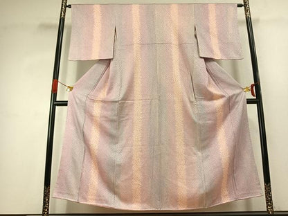 平和屋着物●上質な小紋　総絞り　間道　正絹　逸品　AABJ4838fy