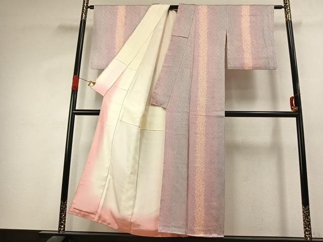 平和屋着物●上質な小紋　総絞り　間道　正絹　逸品　AABJ4838fy