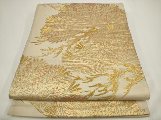 平和屋着物◎六通柄袋帯　松文　金糸　正絹　逸品　AABJ4844pf