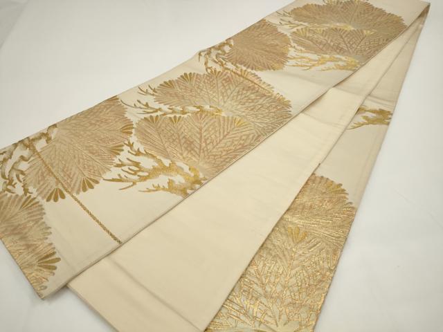 平和屋着物◎六通柄袋帯　松文　金糸　正絹　逸品　AABJ4844pf