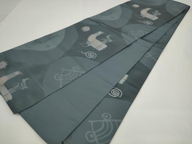 平和屋着物◎六通柄　本袋帯　花鳥文　正絹　逸品　AABJ4856pf