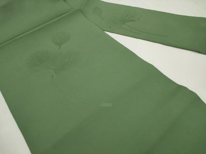 平和屋着物◎塩瀬　九寸名古屋帯　草花地紋　岩井茶色　正絹　逸品　AABJ4859pf