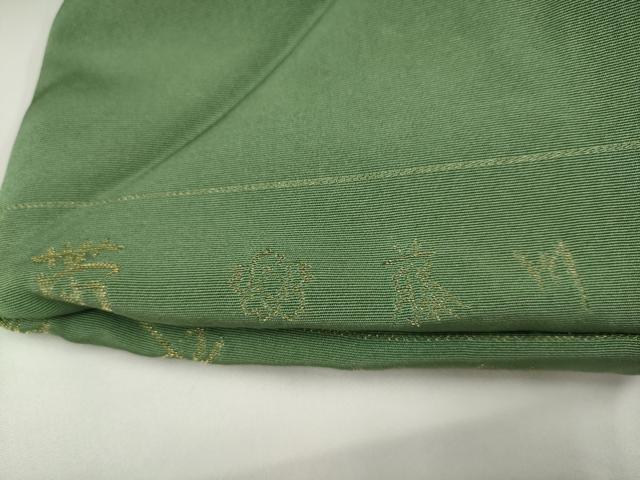 平和屋着物◎塩瀬　九寸名古屋帯　草花地紋　岩井茶色　正絹　逸品　AABJ4859pf