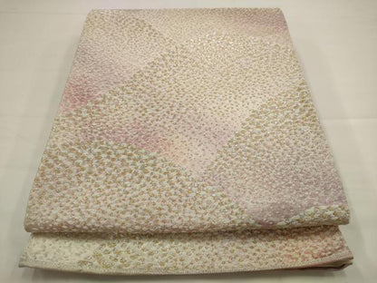 平和屋着物◎六通柄袋帯　重ね山文　金銀糸　正絹　逸品　AABJ4880pf