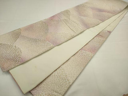 平和屋着物◎六通柄袋帯　重ね山文　金銀糸　正絹　逸品　AABJ4880pf