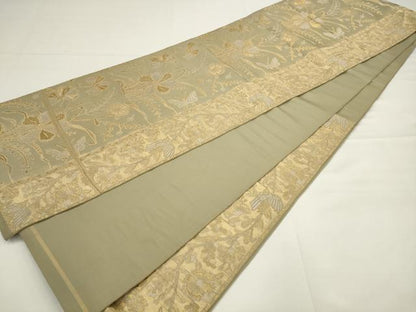 平和屋着物◎六通柄　本袋帯　花鳥文　金糸　正絹　逸品　AABJ4894pf