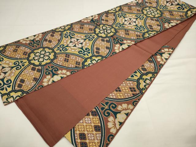 平和屋着物◎六通柄　京本袋帯　七宝花文　金糸　正絹　逸品　AABJ4902pf